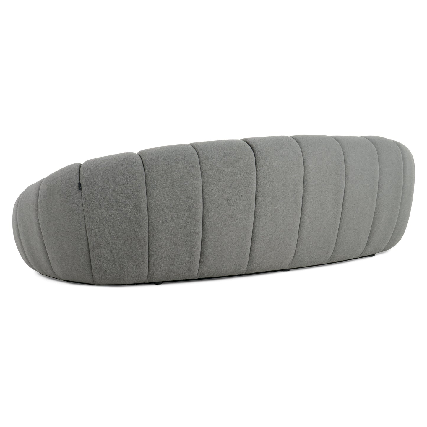 Divani Casa Yolonda Modern Curved Light Grey Fabric Sofa