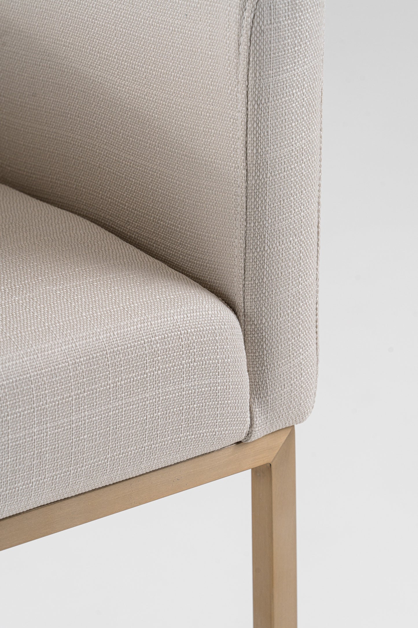 Modrest Yukon Modern Off White Fabric and Brushed Brass Counter Chair