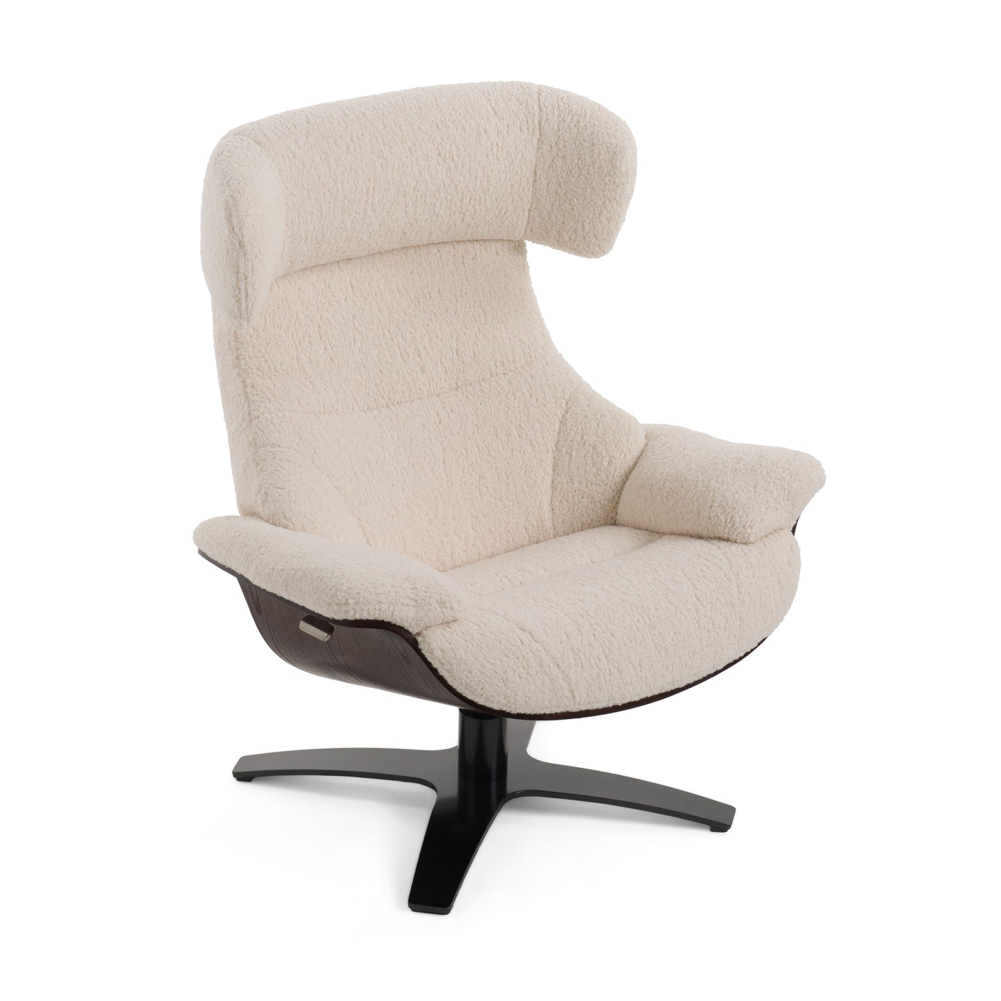 Modrest Zahara Modern Beige Lounge Chair and Ottoman