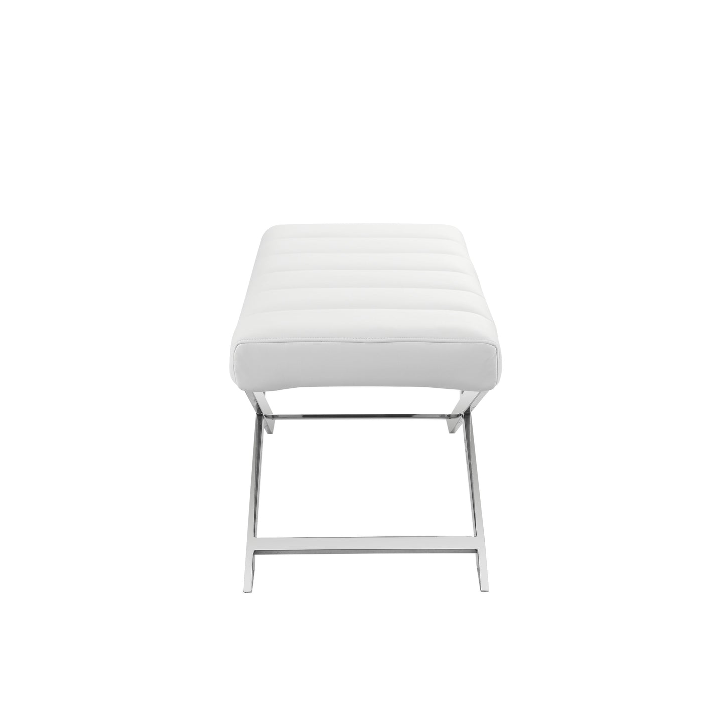 Modrest Xane Contemporary White Vegan Leather Bench