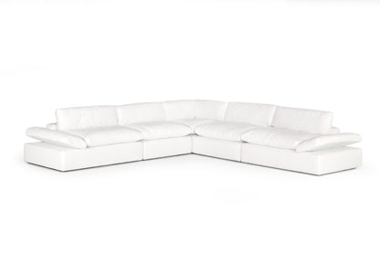 Divani Casa Kelly Modern White Fabric Sectional Sofa