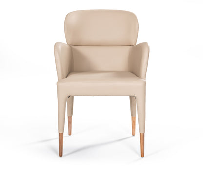 Modrest Ogden Modern Beige and Rosegold Dining Armchair