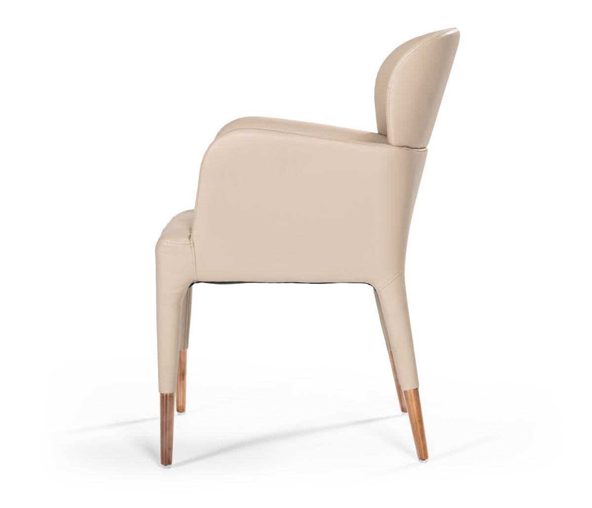 Modrest Ogden Modern Beige and Rosegold Dining Armchair