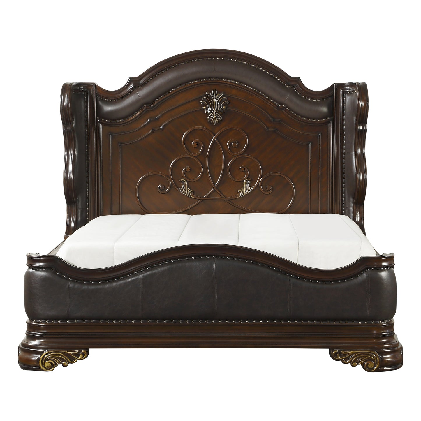 Homelegance Queen Bed Royal Highlands Dark Cherry Finish 1603-1