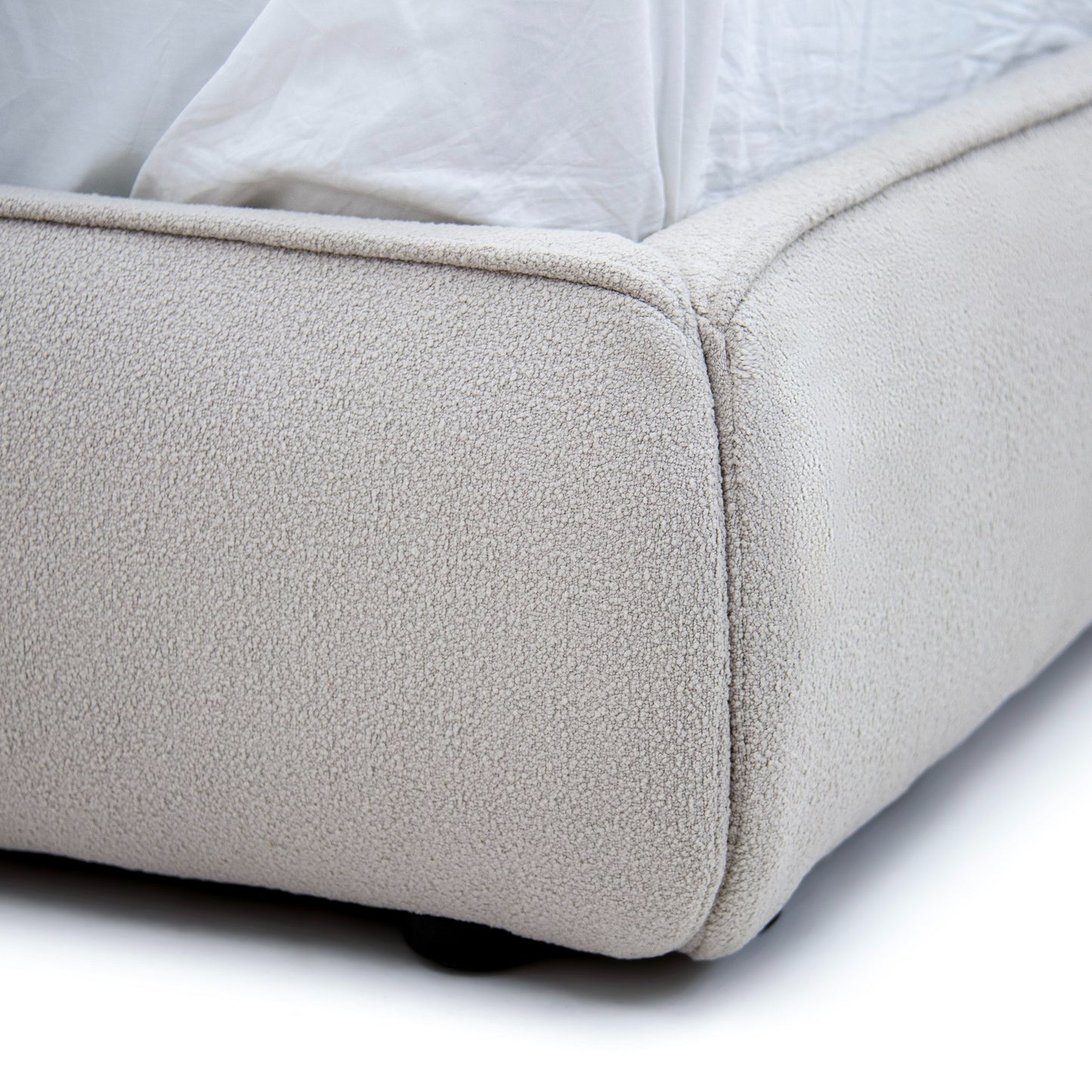 Modrest Lambert Modern Beige Fabric Upholstered Bed