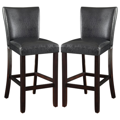 Alberton Leatherette Upholstered Bar Chair Black (Set of 2)