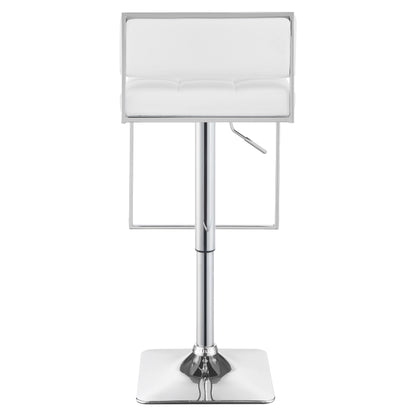Alameda Adjustable Bar Stool White and Chrome