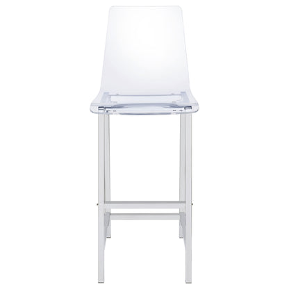 Juelia Clear Acrylic Bar Chair Chrome (Set of 2)