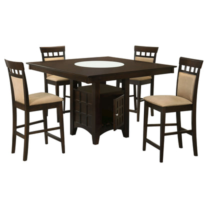 Gabriel 5-piece Square Counter Height Dining Set Cappuccino