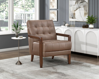 Homelegance Crafton Accent Chair in Rich Brown Upholstery 1010BRW-1