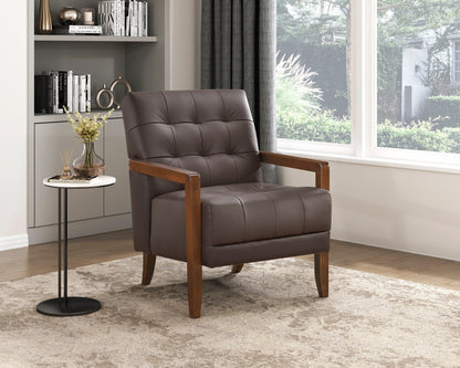 Homelegance Crafton Accent Chair in Dark Brown Leather 1010DBR-1