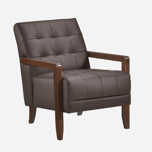 Homelegance Crafton Accent Chair in Dark Brown Leather 1010DBR-1