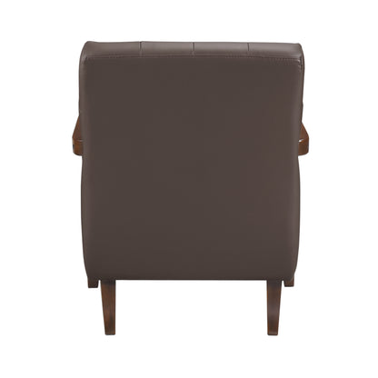 Homelegance Crafton Accent Chair in Dark Brown Leather 1010DBR-1
