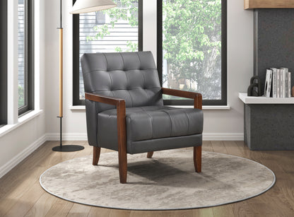 Homelegance Crafton Accent Chair in Gray Fabric with Stylish Design 1010DGY-1