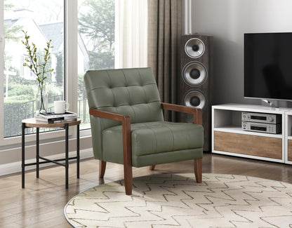 Homelegance Crafton Accent Chair in Green Velvet Upholstery 1010GRN-1