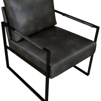 Homelegance Blaine Accent Chair in Dark Gray Faux Leather with Metal Frame 1011DGY-1