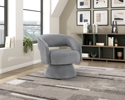Homelegance Accent Chair Swivel Chair Dark Gray Corduroy Upholstery 1013DGY-1