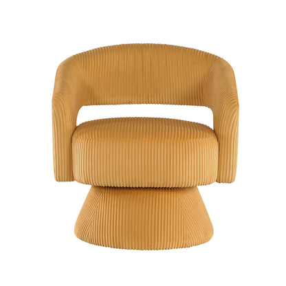 Homelegance Accent Chair Swivel Chair in Yellow Corduroy Fabric 1013YLW-1