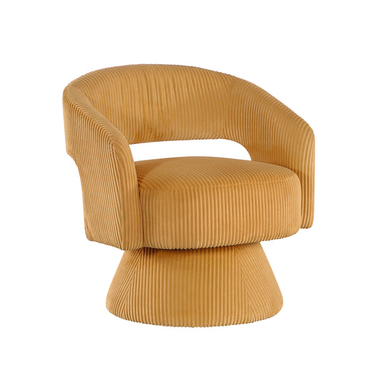 Homelegance Accent Chair Swivel Chair in Yellow Corduroy Fabric 1013YLW-1