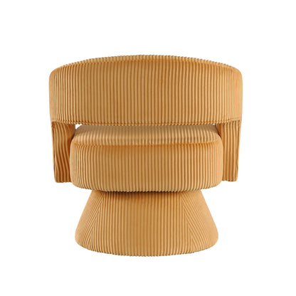 Homelegance Accent Chair Swivel Chair in Yellow Corduroy Fabric 1013YLW-1