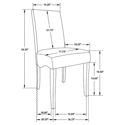 Stanton Velvet Upholstered Dining Side Chair Grey (Set of 2)