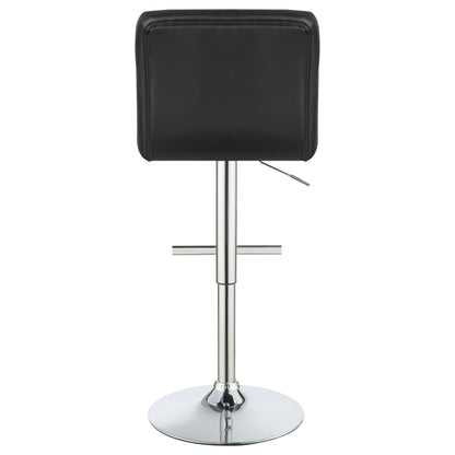 Lenny Upholstered Adjustable Bar Stool Black (Set of 2)