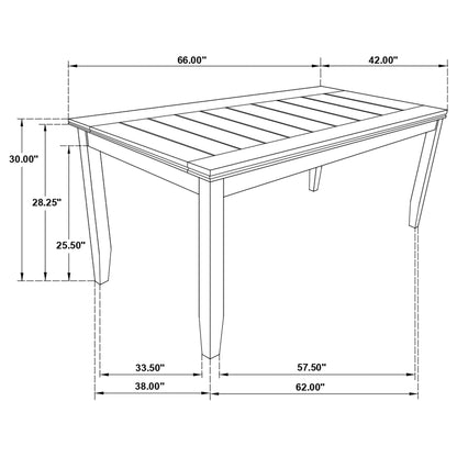 Dalila Rectangular 66-inch Wood Dining Table Dark Grey
