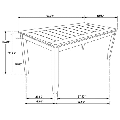 Dalila Rectangular 66-inch Wood Dining Table Cappuccino