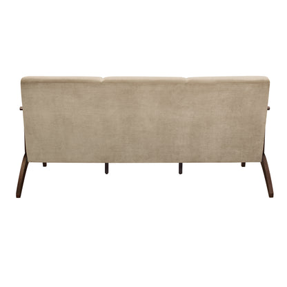 Homelegance Carlson Sectional Sofa Light Brown Velvet Dark Walnut Finish 1032BR-3