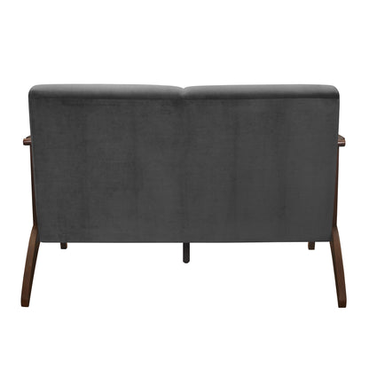 Homelegance Carlson Loveseat Dark Gray Velvet Upholstery 1032DG-2
