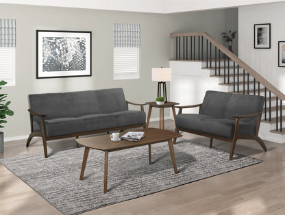Homelegance Carlson Loveseat Dark Gray Velvet Upholstery 1032DG-2