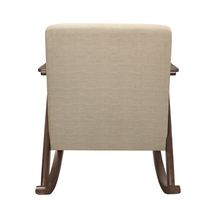 Homelegance Waithe Rocking Chair in Light Brown Textured Fabric 1034BR-1