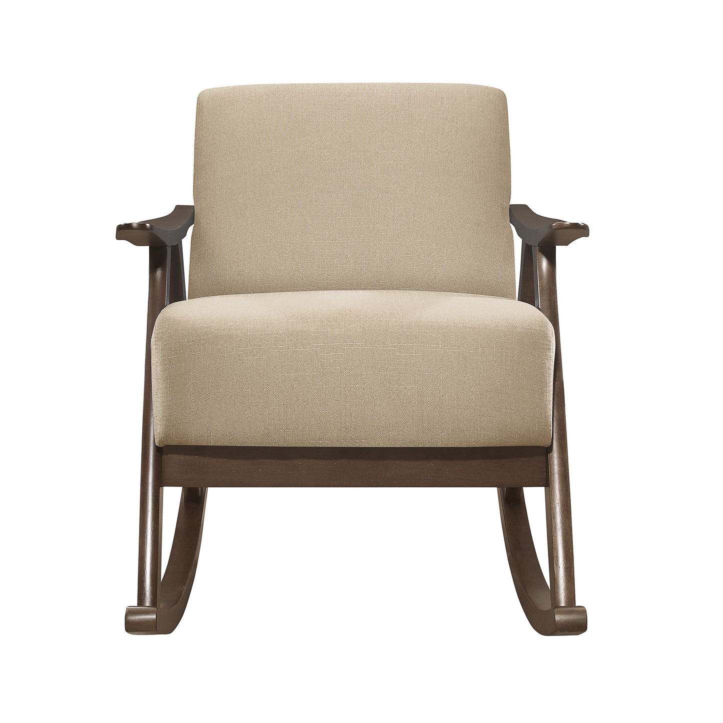 Homelegance Waithe Rocking Chair in Light Brown Textured Fabric 1034BR-1