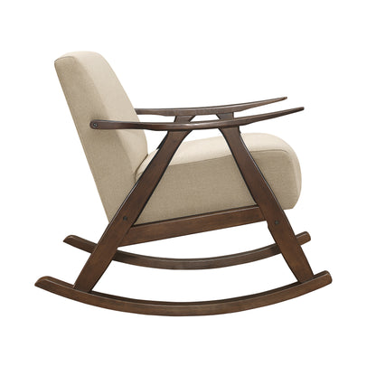 Homelegance Waithe Rocking Chair in Light Brown Textured Fabric 1034BR-1