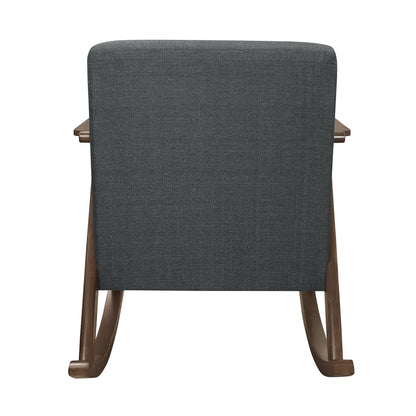 Homelegance Waithe Rocking Chair in Dark Gray Textured Fabric 1034DG-1