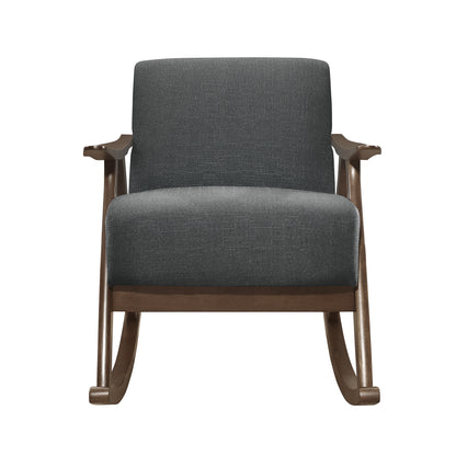 Homelegance Waithe Rocking Chair in Dark Gray Textured Fabric 1034DG-1
