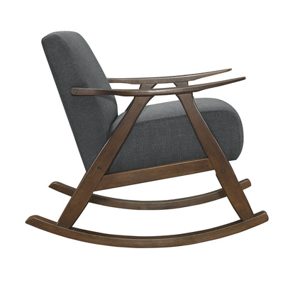 Homelegance Waithe Rocking Chair in Dark Gray Textured Fabric 1034DG-1