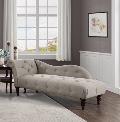 Homelegance Blue Hill Chaises in Brown Textured Fabric with Button Tufting 1044BR-5