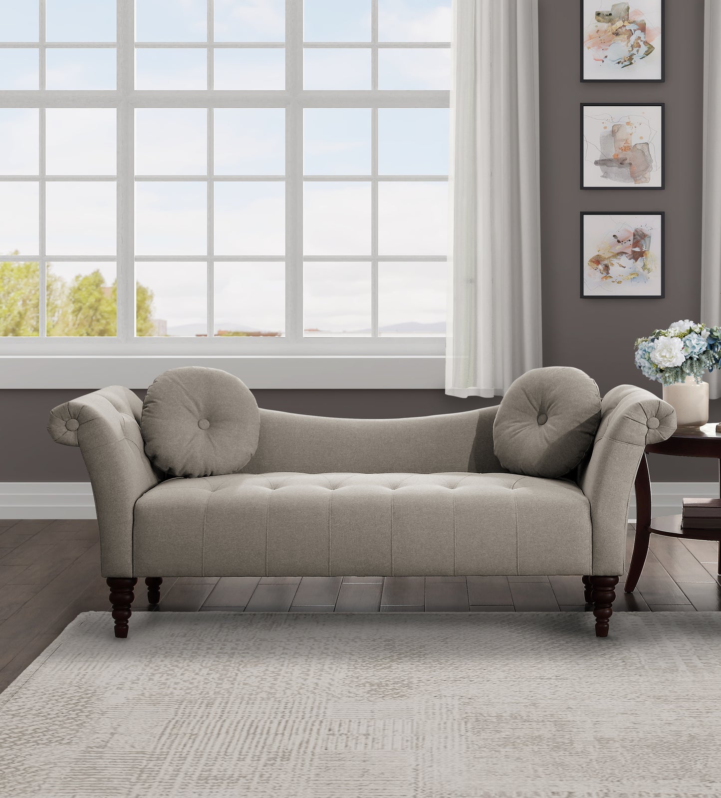 Homelegance Adira Brown Textured Sectional Sofa with Button Tufting 1045BR-3