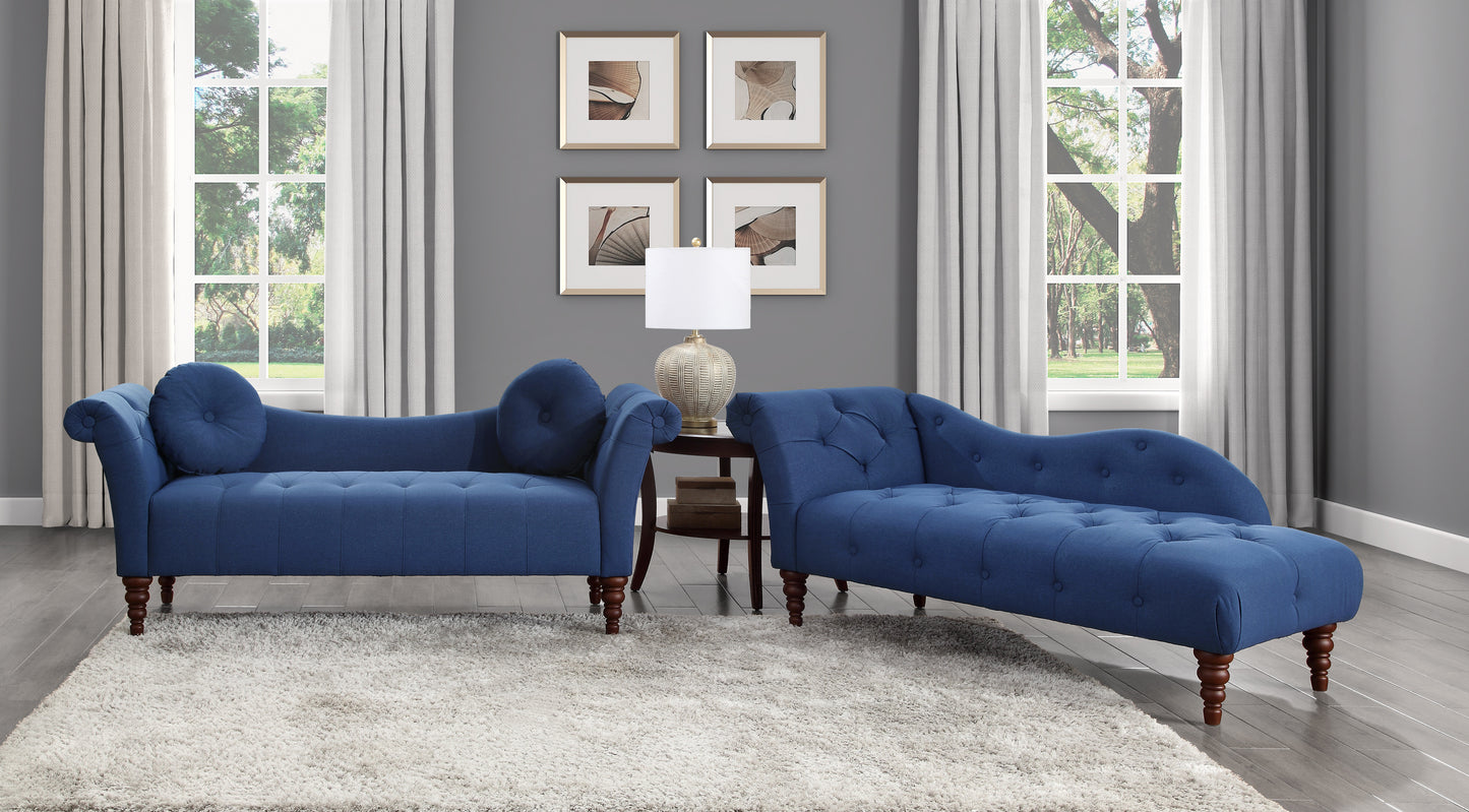 Homelegance Adira Blue Textured Sofa with Button Tufting and Rolled Arms 1045BU-3