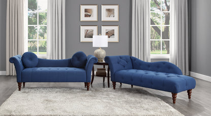 Homelegance Adira Blue Textured Sofa with Button Tufting and Rolled Arms 1045BU-3
