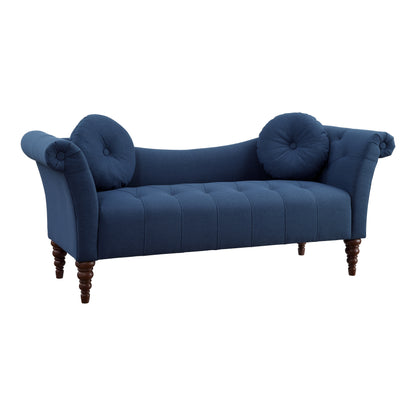 Homelegance Adira Blue Textured Sofa with Button Tufting and Rolled Arms 1045BU-3