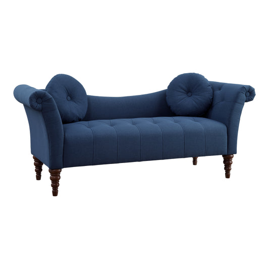 Homelegance Adira Blue Textured Sofa with Button Tufting and Rolled Arms 1045BU-3