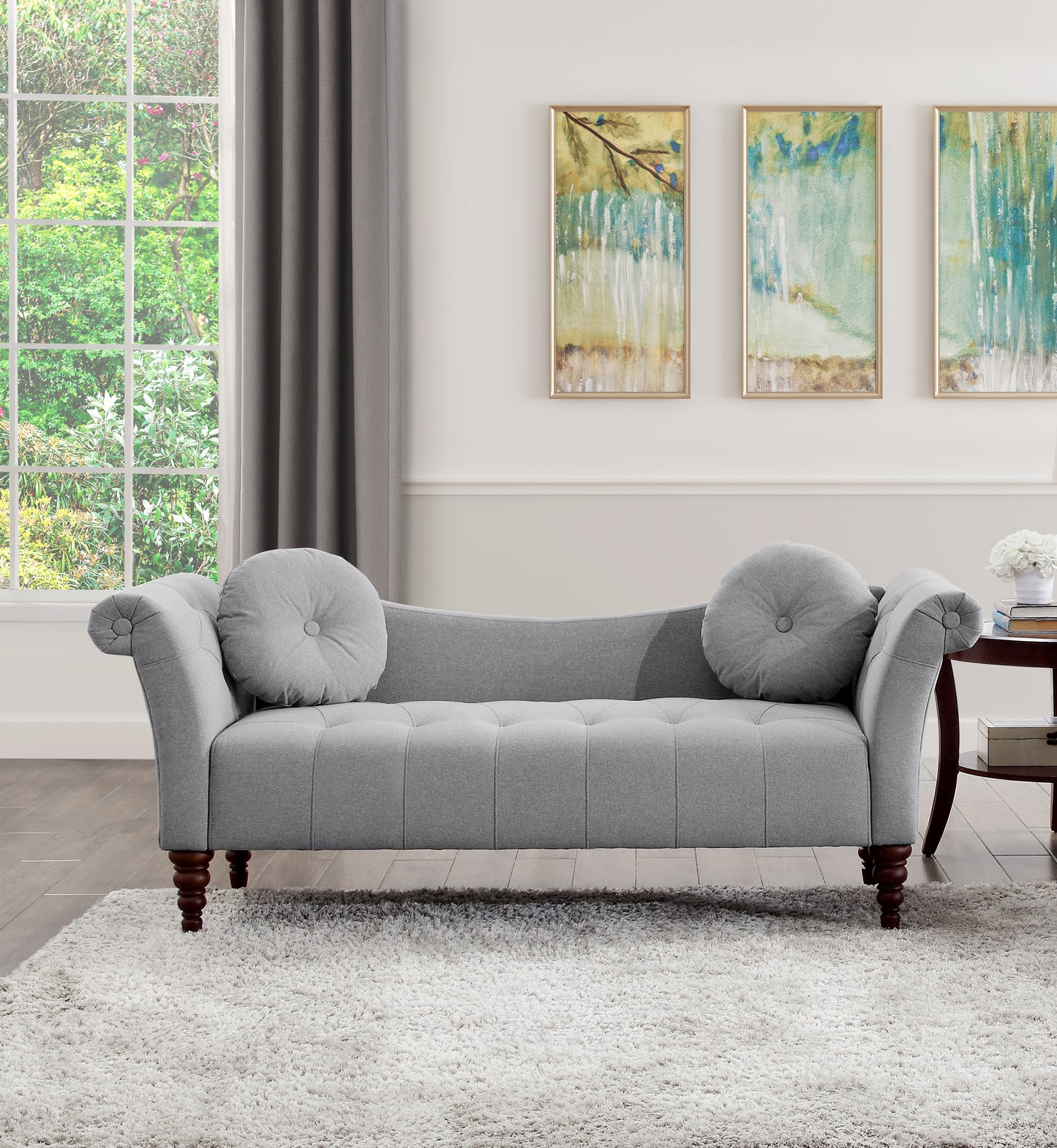 Homelegance Adira Sectional Sofa Dove Gray Elegant Comfort 1045DV-3