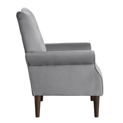 Homelegance Kyrie Accent Chair in Dark Gray Velvet with Tufted Back 1046DG-1