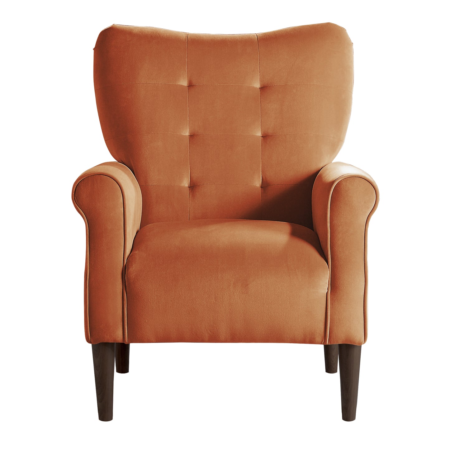 Homelegance Kyrie Accent Chair in Orange Velvet with Tufted Back 1046RN-1