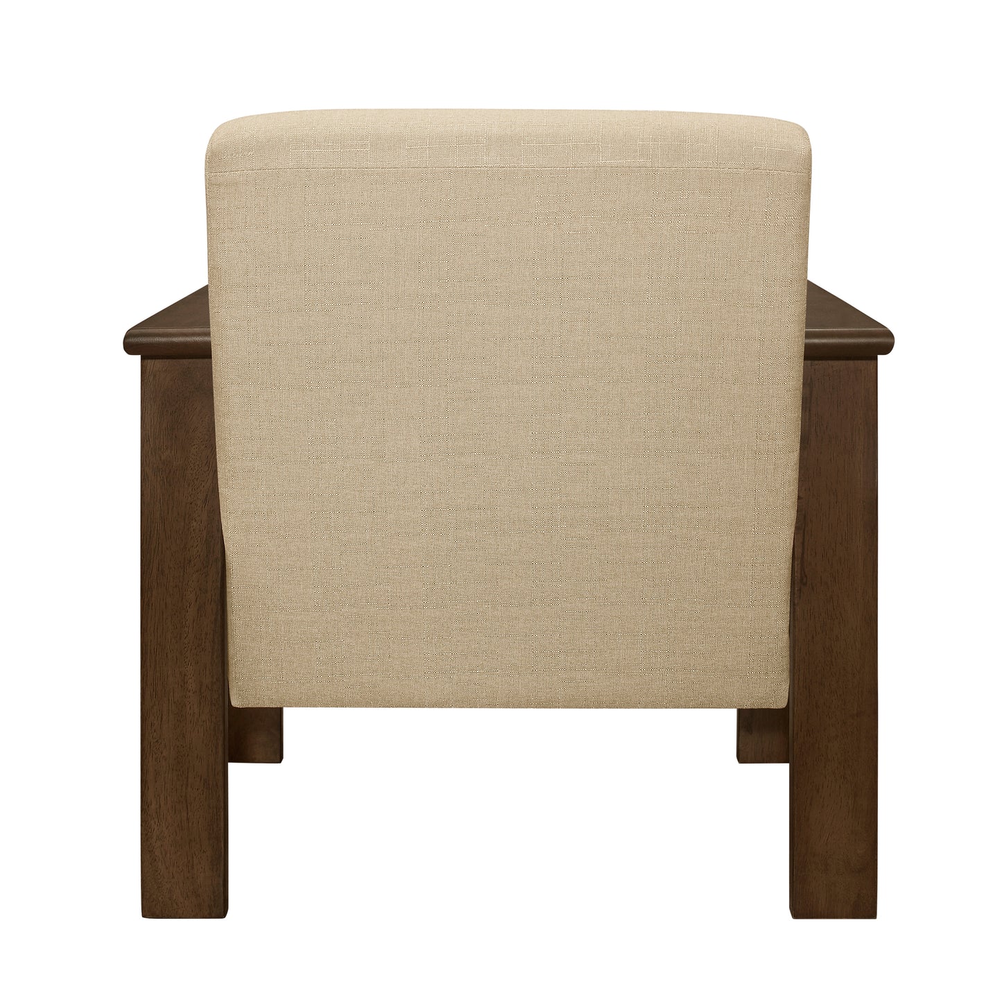 Homelegance Accent Chair with Storage Arms in Light Brown Textured Fabric 1048BR-1