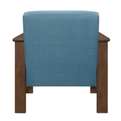 Homelegance Helena Accent Chair with Storage Arms in Blue Textured Fabric 1048BU-1