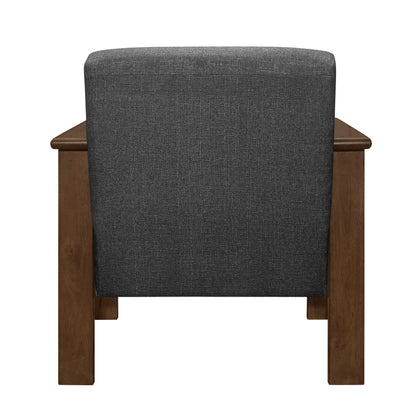 Homelegance Accent Chair with Storage Arms in Dark Gray Textured Fabric 1048DG-1