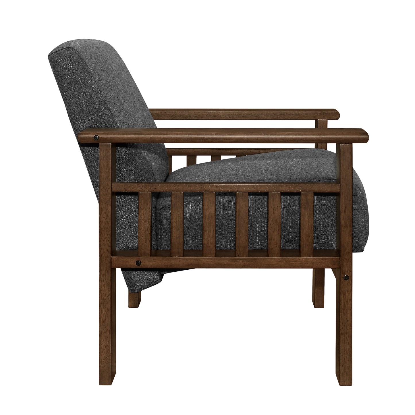 Homelegance Accent Chair with Storage Arms in Dark Gray Textured Fabric 1048DG-1
